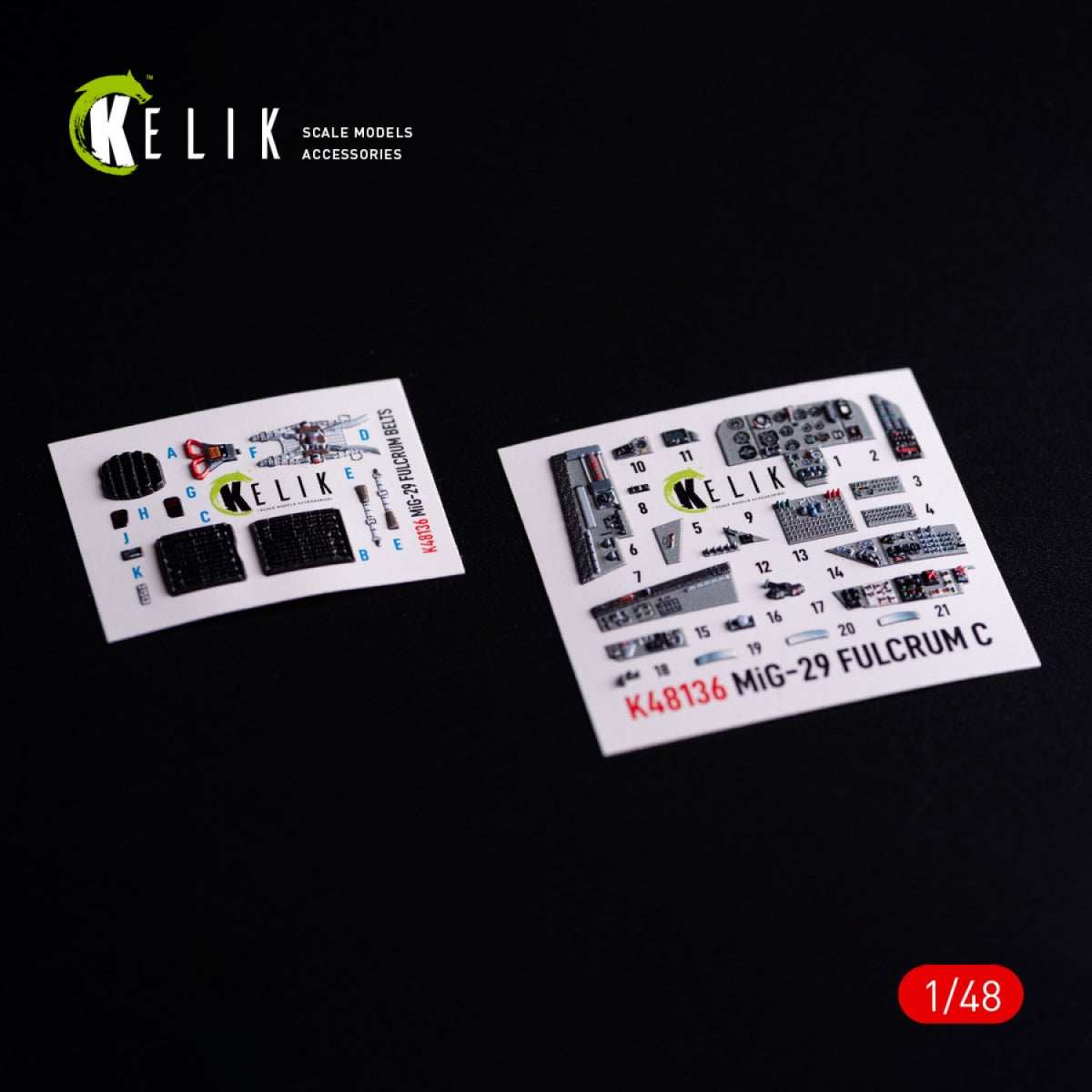 Kelik K48136 Mig-29C (9-13) Fulcrum interior 3D decals for GWH 1/48