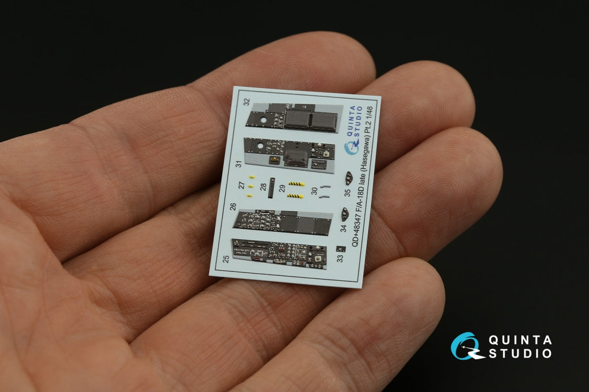 Quinta Studio QDS+48347 FA-18D late 3D-Printed coloured Interior on decal paper (Hasegawa) (with 3D-printed resin parts) (Small version) 1/48 – immagine 5