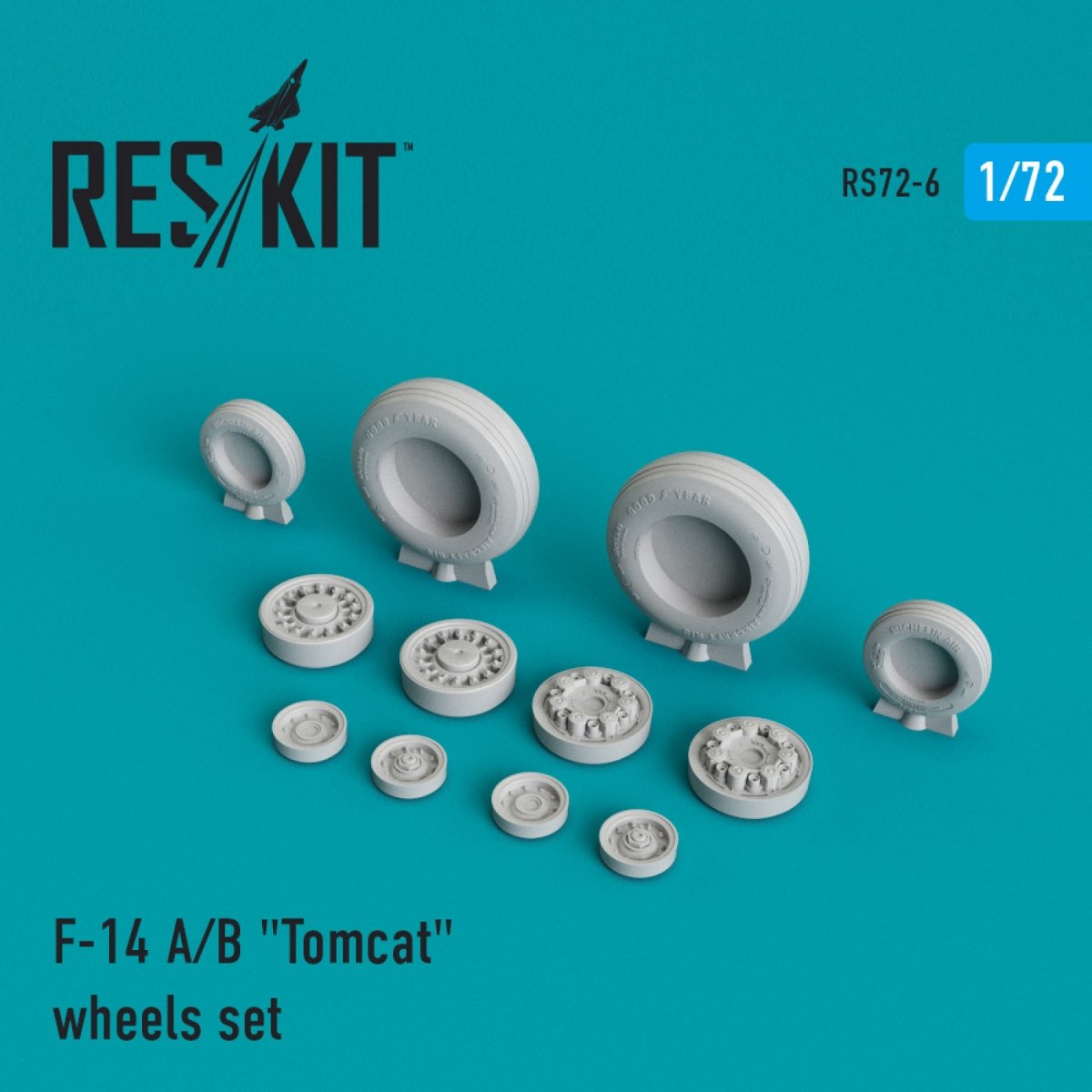 RESKIT RS72-0006 F-14 (A,B) "TOMCAT" WHEELS SET 1/72