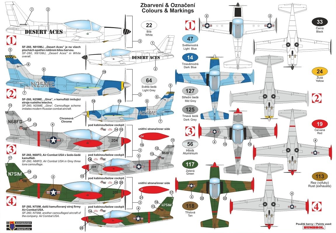 Kovozavody Prostejov KPM0209 SIAI SF-260 Over USA 1/72 – immagine 2