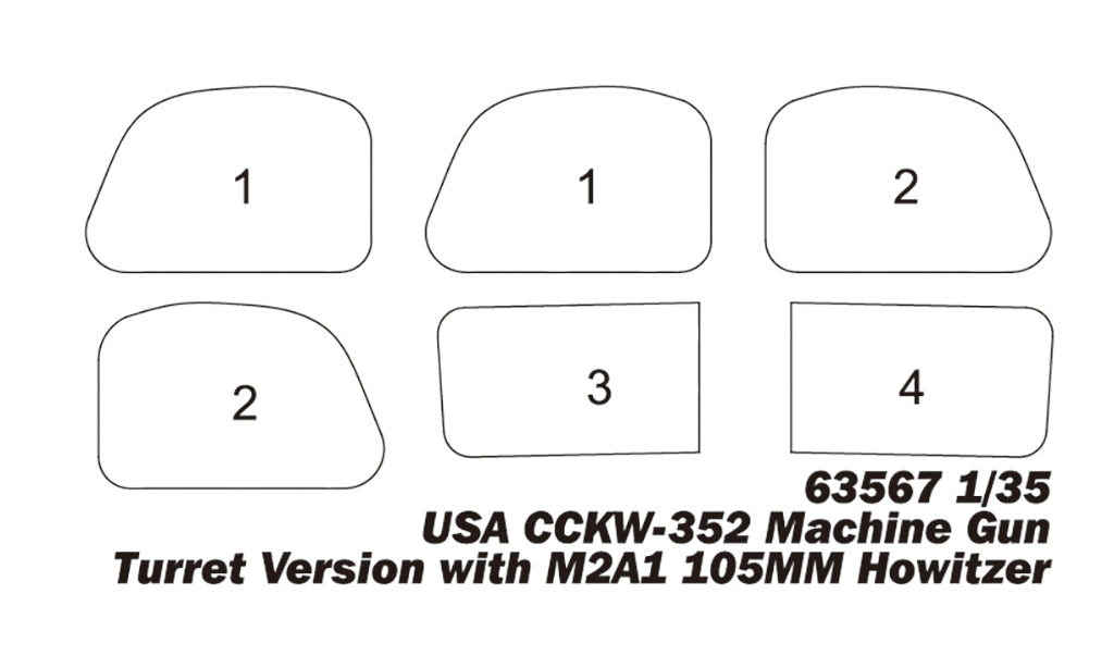 I Love Kit 63567 CCKW-352 with M2A1 105MM Howitzer - Machine Gun Turret Version 1/35 – zdjęcie 3