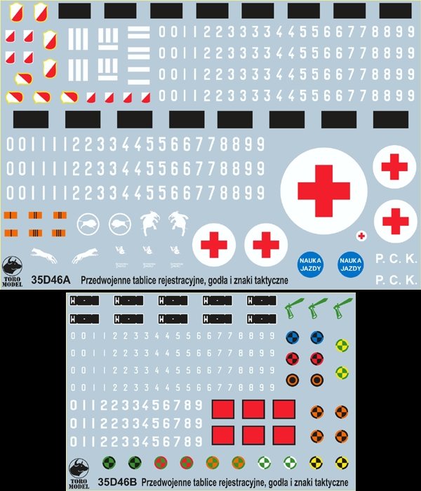 ToRo Model 35D46 - Polish Army vehicles Pre-war registration numbers, unit insignia &amp;amp; stencils 1/35
