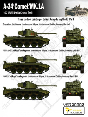 Vespid Models VS720002 A-34 &amp;#39;Comet&amp;#39; MK.1A British Cruiser Tank 1/72 – Bild 7