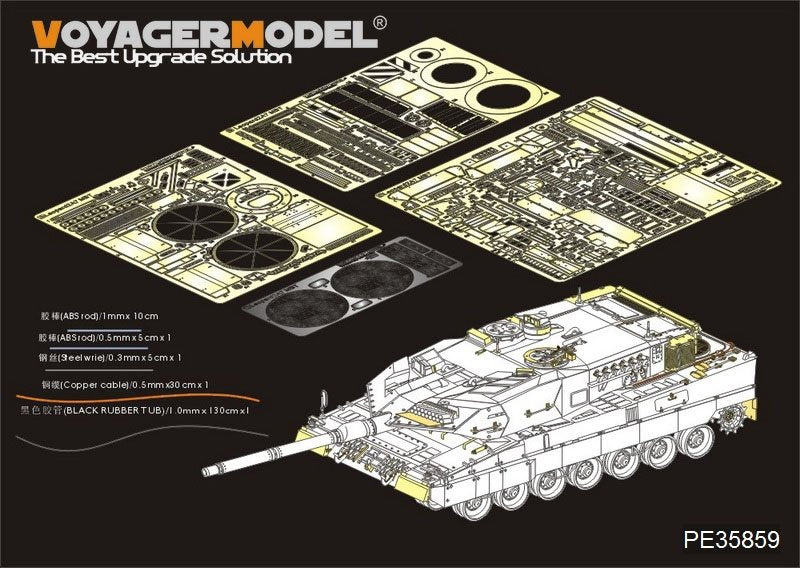 Maquette Voyager PE35859 Leopard 2A7 allemand moderne (pour MENG TS-027) 1/35