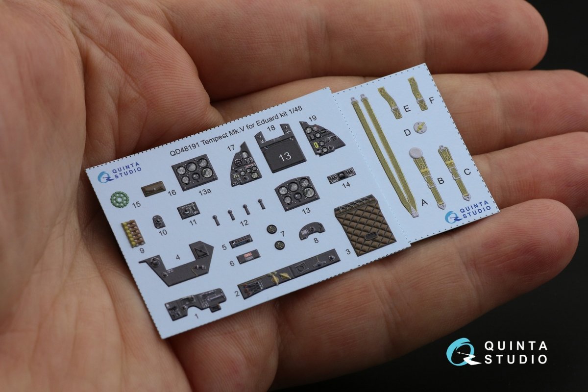 Quinta Studio QD48191 Tempest Mk.V 3D-Printed &amp;amp; coloured Interior on decal paper (Eduard) 1/48 – Bild 11