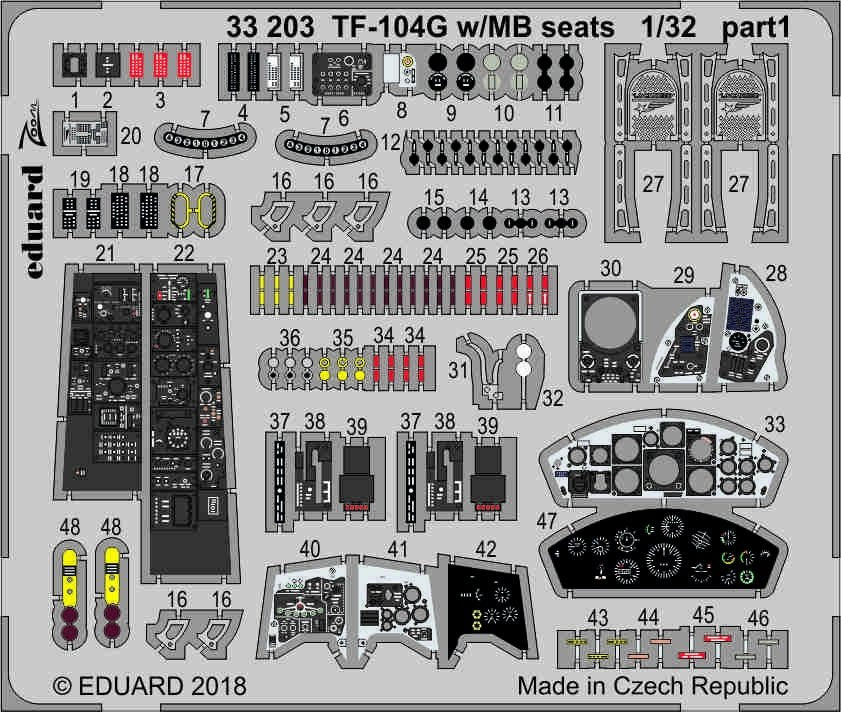 Eduard 33203 TF-104G w/ MB seats ITALERI 1/32 – immagine 2