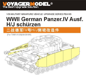 Voyager modèle PEA165 Panzer allemand de la seconde guerre mondiale.IV Ausf.H/J schürzen (pour TAMIYA 35209 35181) 1/35 – image 2