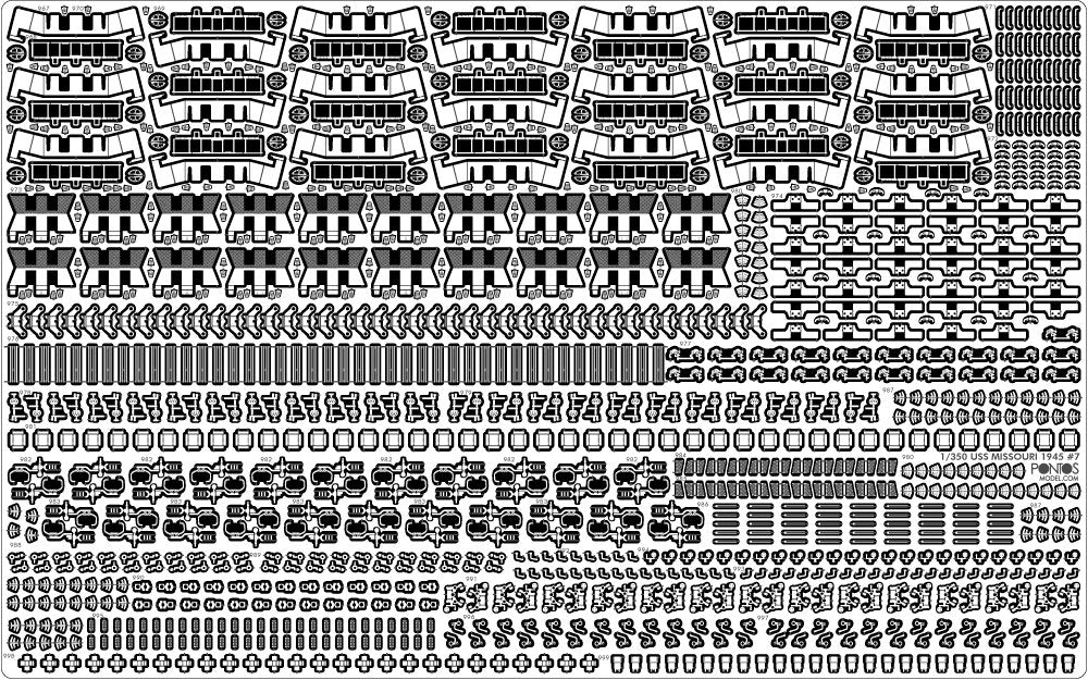 Pontos 35026FB USS BB-63 Missouri 1945 Detail Up Set (Deck Blue 20B stained wooden deck) 1/350 – immagine 19