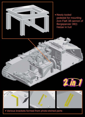 Dragon 6399 Bergepanzer 38(t) HETZER mit 2cm FlaK 38 1/35 – immagine 2