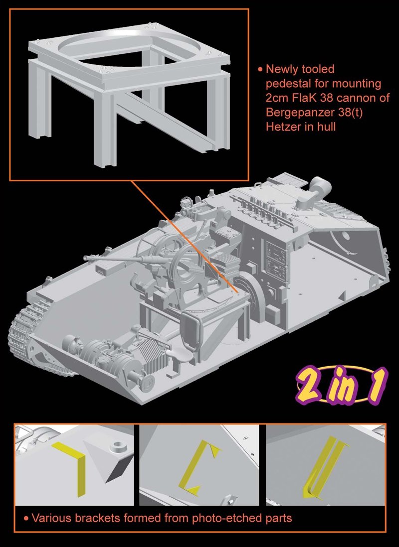 Dragon 6399 Bergepanzer 38(t) HETZER mit 2cm FlaK 38 1/35 – immagine 2