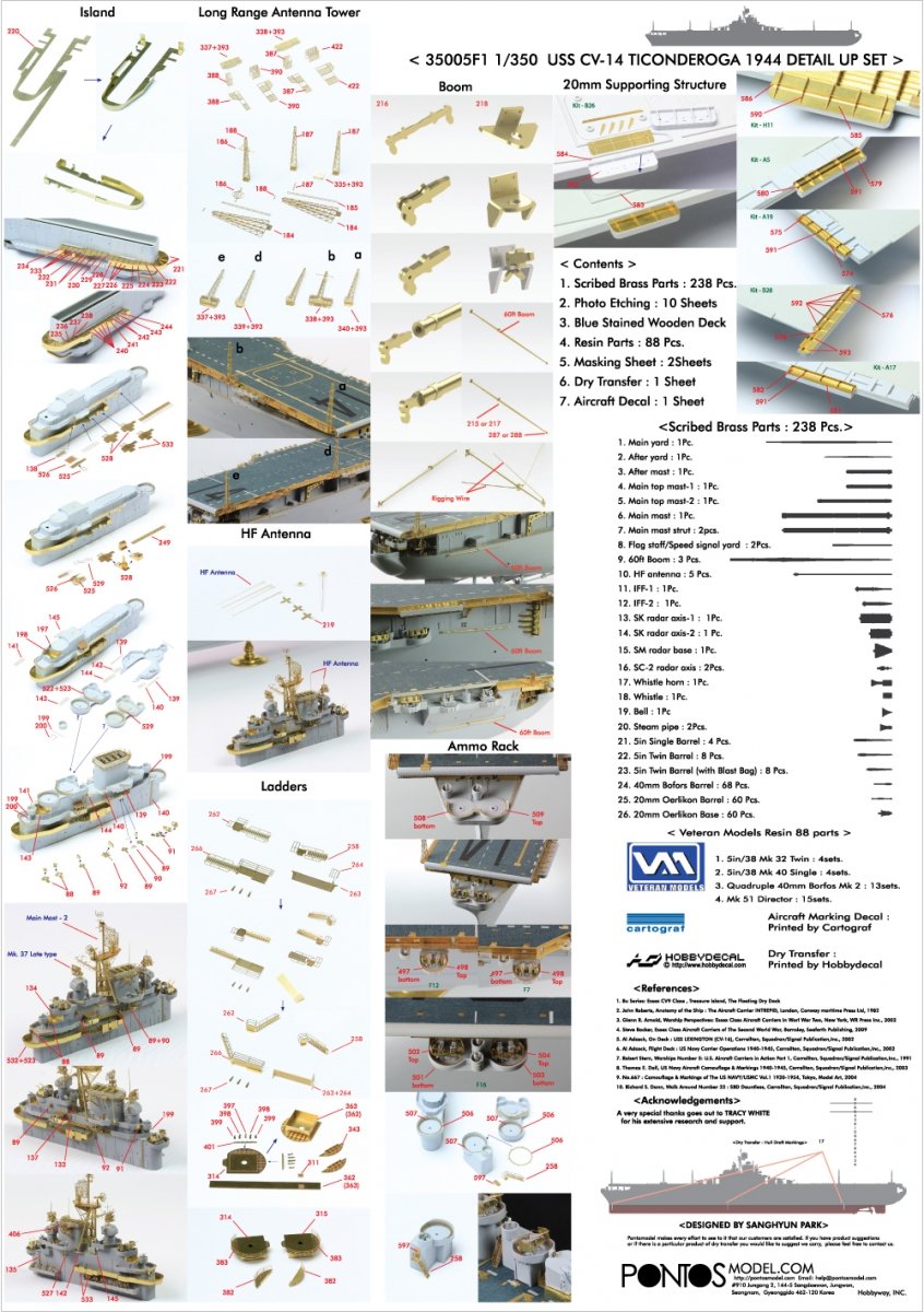 Pontos 35005F1 USS CV-14 Toconderoga 1944 Detail Up Set 1/350 – immagine 4