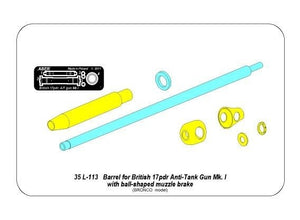 Aber 35L-313 Barrel for British 17pdr Anti-Tank Gun Mk.I with ball-shaped muzzle brake / Lufa do angielskiej 17 funtowej przeciw-pancernej armaty Mk.I z kulistym hamulcem wylotowym 1/35 – immagine 4