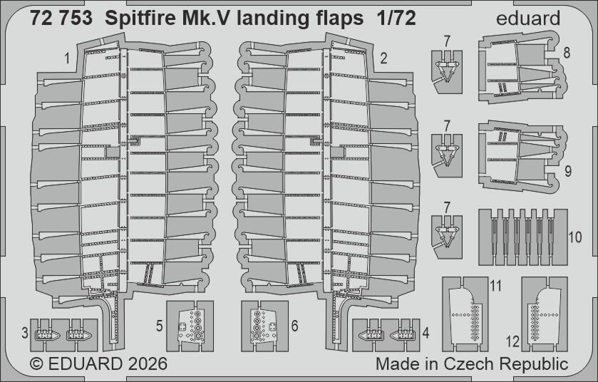Eduard SIN67237 Supermarine Spitfire Mk.Vb Big Sin Set with Rounded Exhausts for EDUARD 1/72 – immagine 3
