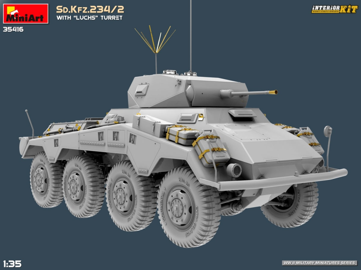 MiniArt 35416 Sd.Kfz.234/2 WITH LUCHS TURRET. INTERIOR KIT 1/35 – immagine 4