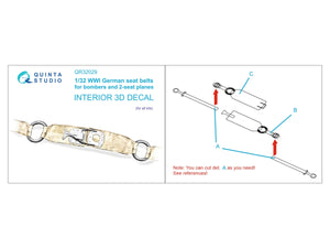Quinta Studio QR32029 WWI German seats Belts for bombers 1/32 – immagine 2