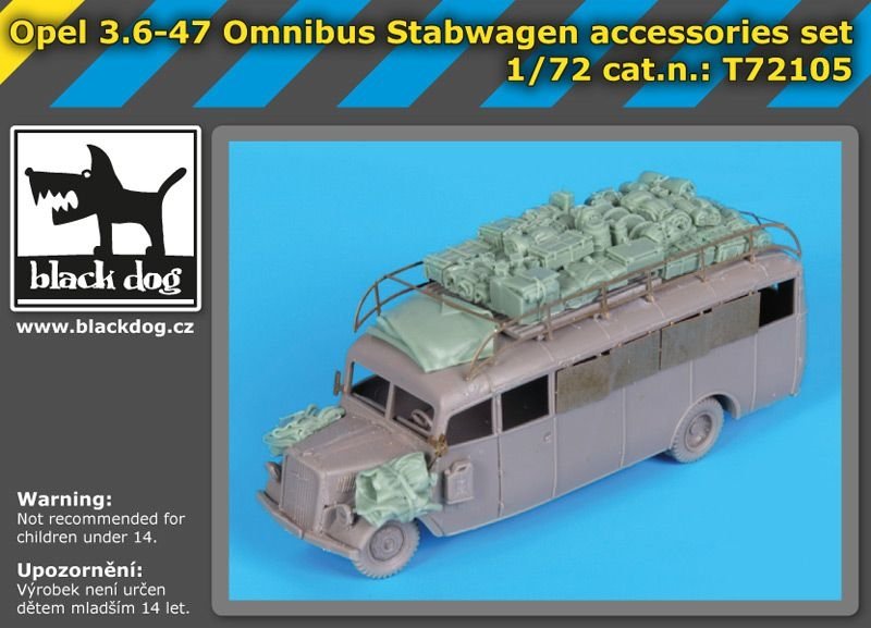 Black Dog T72105 Opel 3.6-47 Omnibus stabwagen accessories set for Roden 1/72 – zdjęcie 2