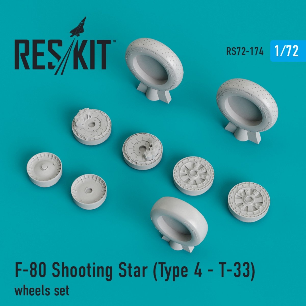 RESKIT RS72-0174 F-80 "SHOOTING STAR" (TYPE 4 - Т-33) WHEELS SET 1/72