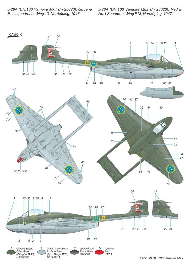 Special Hobby 72339 DH.100 Vampire Mk. I The First Jet Guardians of Neutrality 1/72 – Bild 3