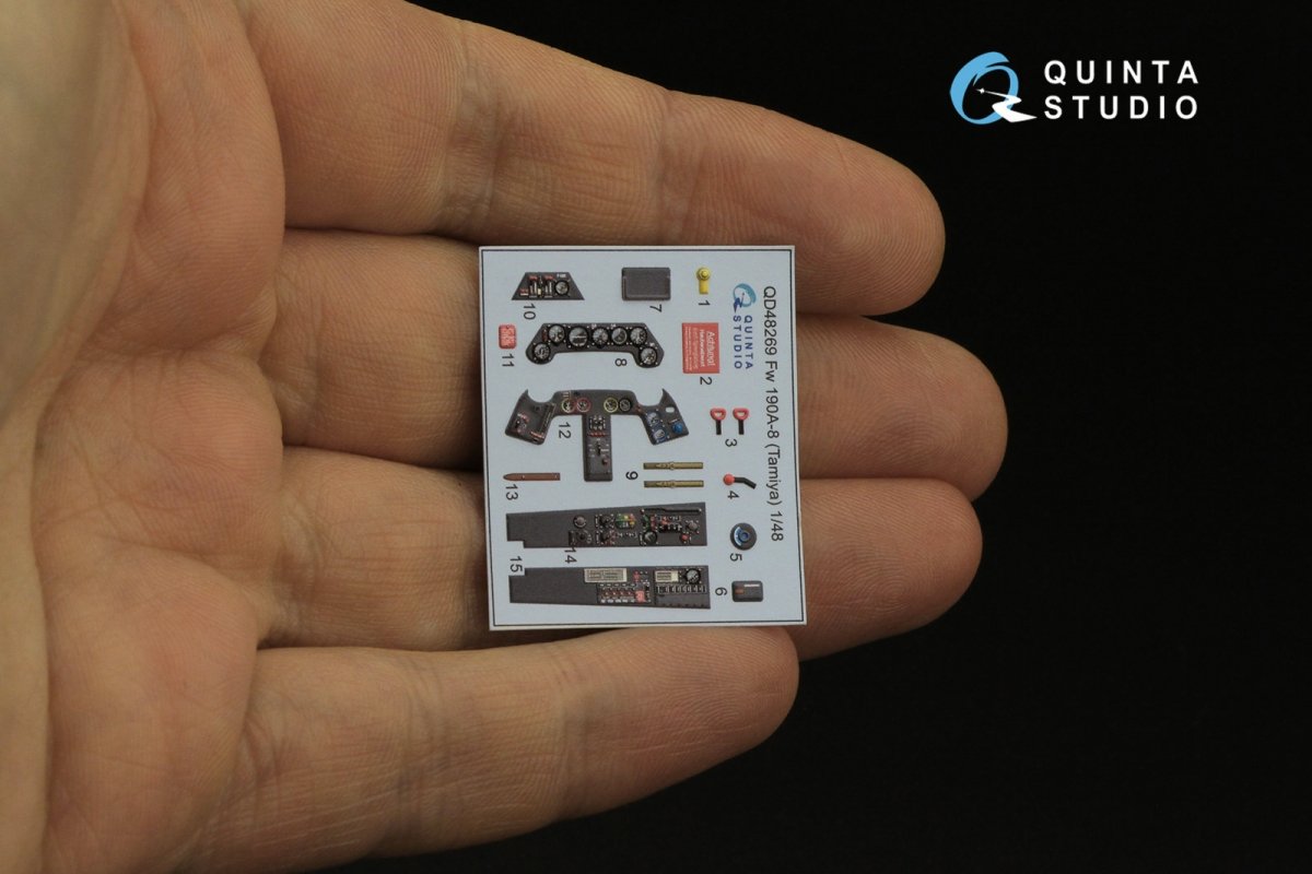 Quinta Studio QD48269 Fw 190A-8 3D-Printed &amp;amp; coloured Interior on decal paper (Tamiya) 1/48 – immagine 4
