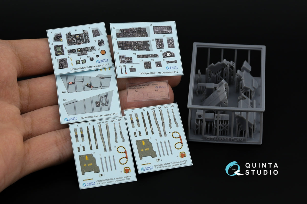Quinta Studio QD+48486 F-4N Phantom II 3D-Printed &amp;amp; coloured Interior on decal paper (Academy) (with 3D-printed resin parts) 1/48 – Bild 2