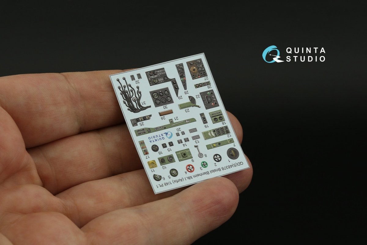 Quinta Studio QD48378 Bristol Blenheim Mk.I 3D-Printed &amp;amp; coloured Interior on decal paper (Airfix) 1/48 – immagine 9