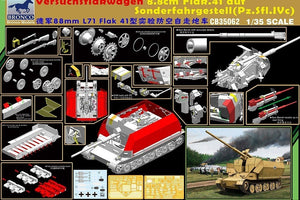 Bronco CB35062 Versuchflakwagen 8,8cm Flak auf Sonderfahrgestell (Pz.Sfl.IVc) 1/35 – immagine 2