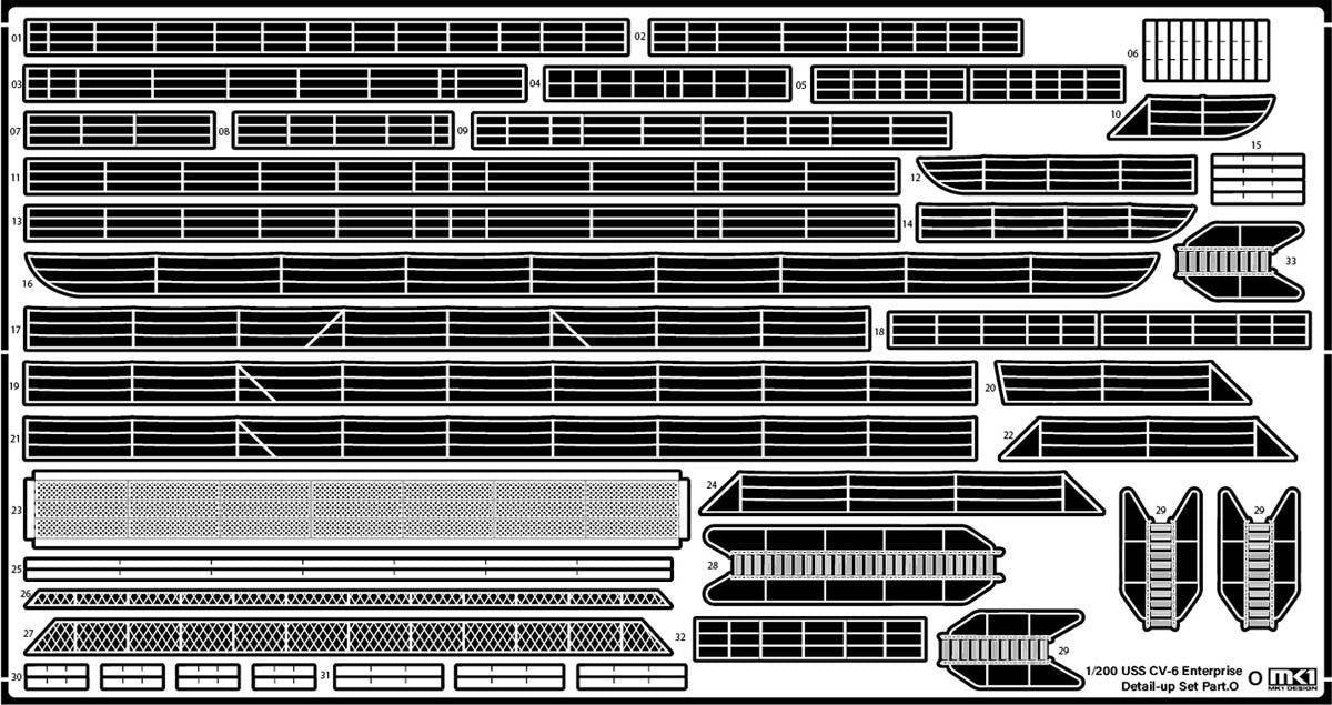 MK1 Design MD-20022 USS CV-6 Enterprise DX with Full Wooden Deck for Trumpeter 1/200 – immagine 65