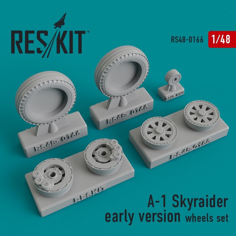 RESKIT RS48-0166 A-1 Skyraider, jeu de roues version initiale, échelle 1/48