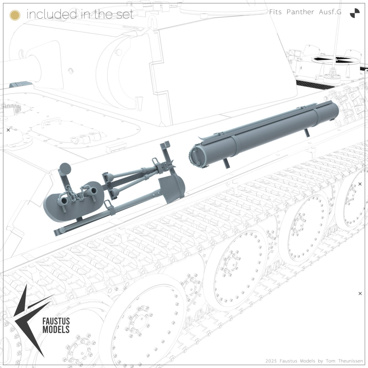 Faustus Models FM35020 Panther Tool Racks (Factory new) 1/35