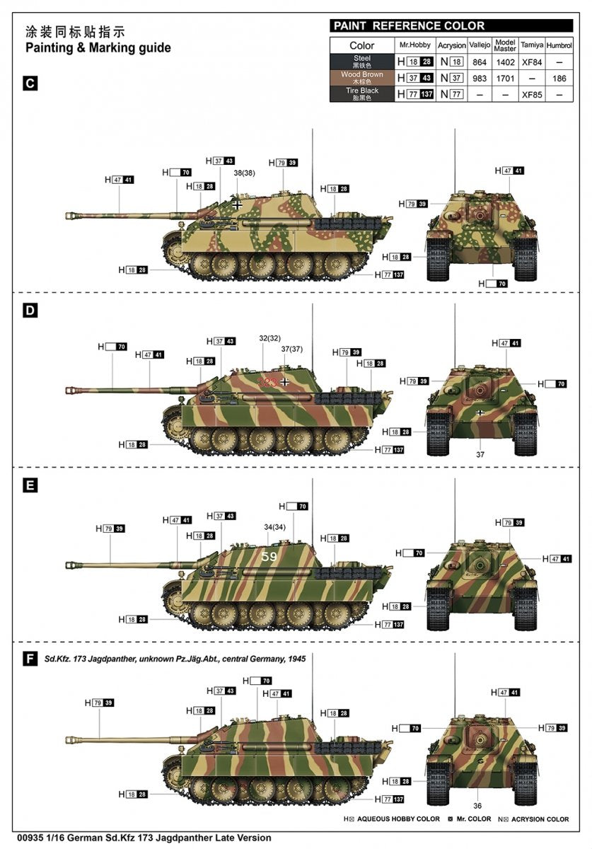 Trumpeter 00935 Allemand Sd.Kfz 173 Jagdpanther Version Tardive 1/16  – image 8