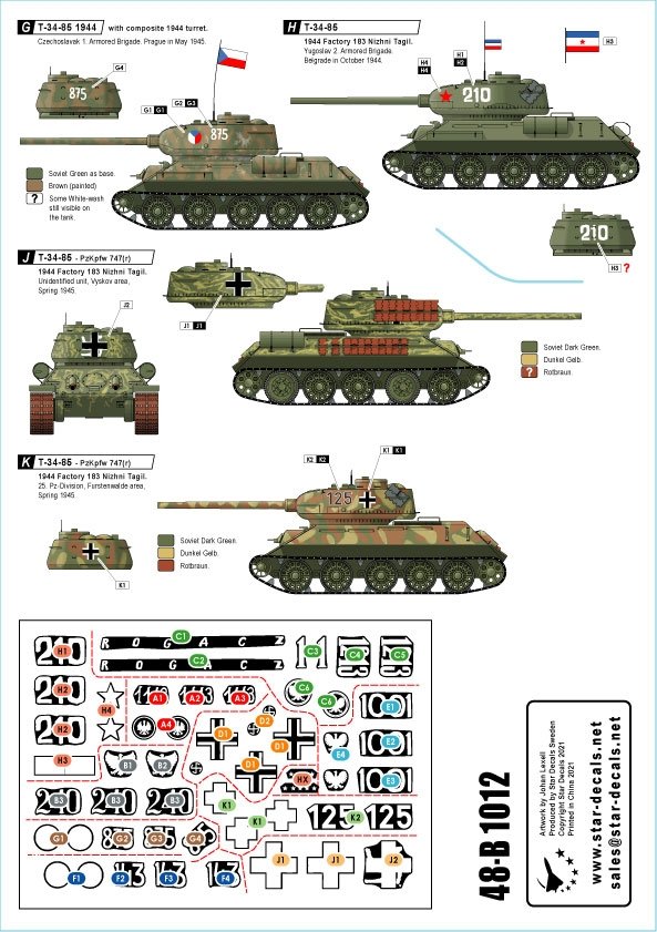 Star Decals 48-B1012 T-34-85 Medium Tank 1/48 – imagen 2