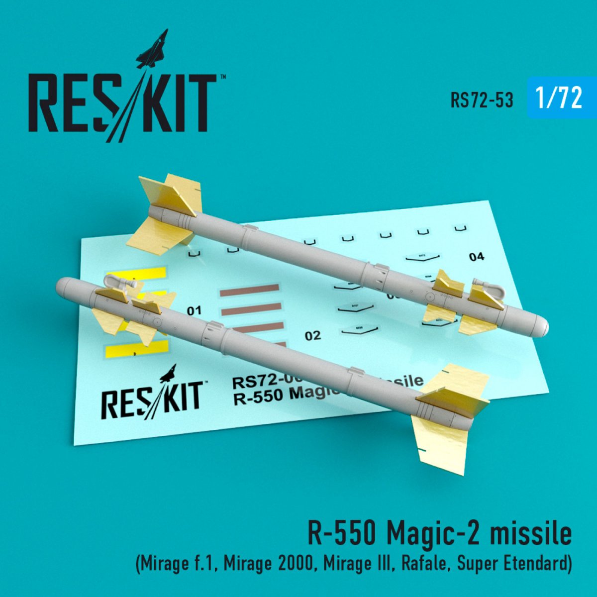 RESKIT RS72-0053 R-550 MAGIC-2 MISSILES (4PCS) 1/72