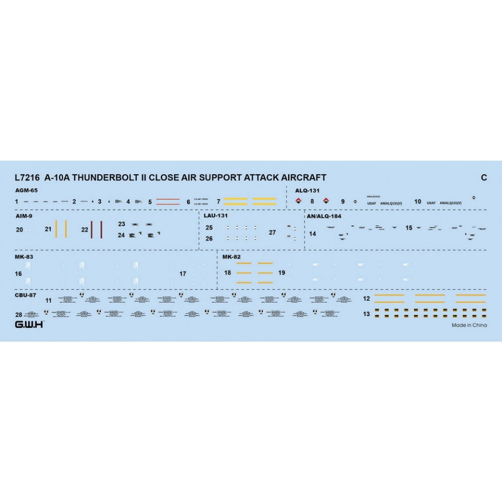 Great Wall Hobby L7216 USAF Fairchild Republic A-10A Thunderbolt II 1/72