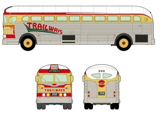 Roden 819 GMC PD-3751 “Silverside Trailwagon” Trailways Company 1/35 – image 3