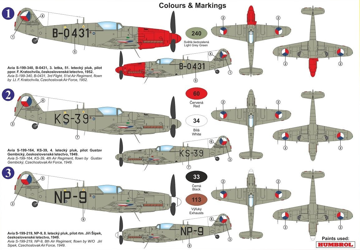 Kovozavody Prostejov KPM0218 Avia S-199 w/wing guns 1/72 – imagen 2