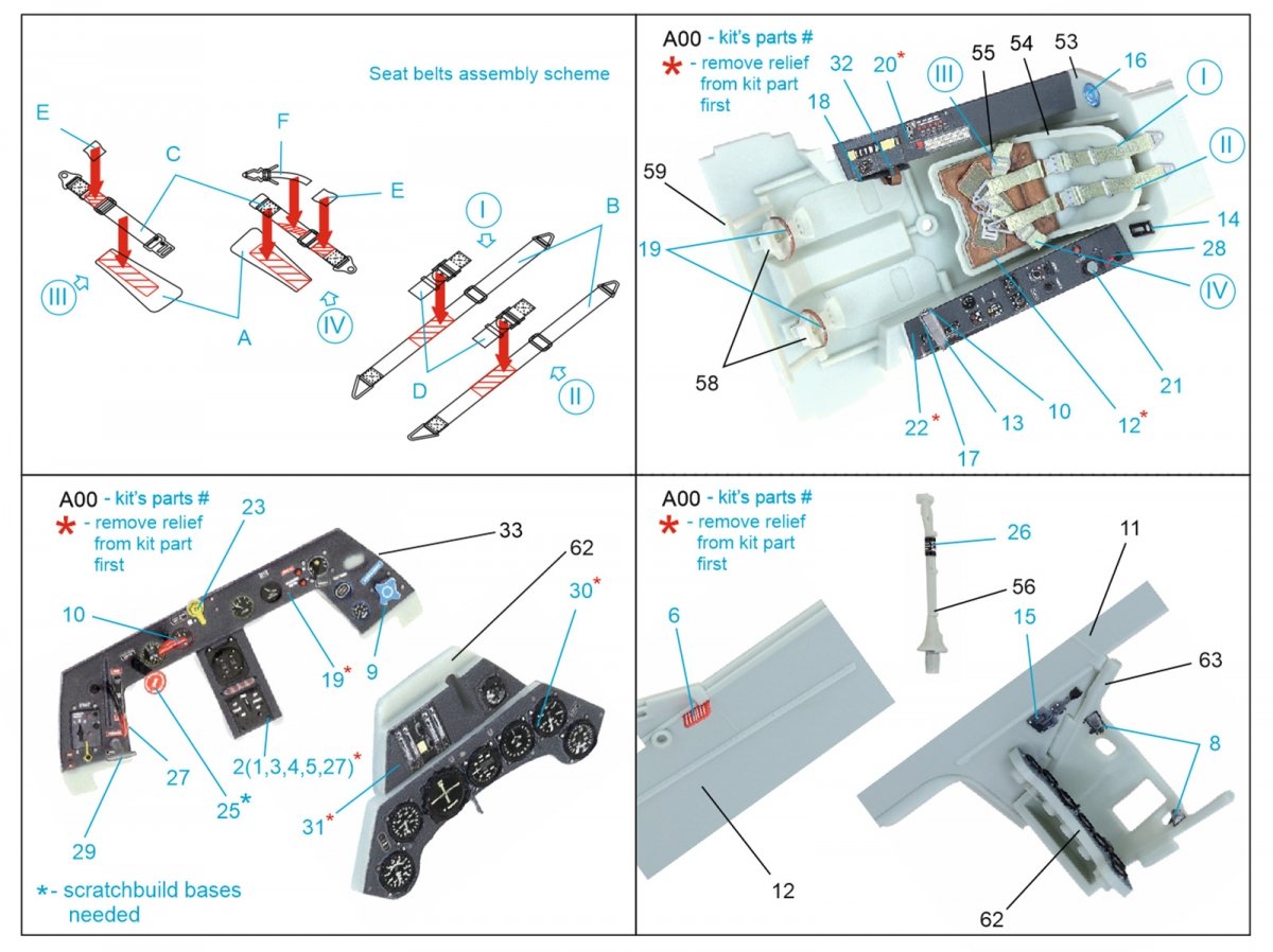 Quinta Studio QD32120 Fw 190 A-8/A-9 3D-Printed &amp;amp; coloured Interior on decal paper ( Revell ) 1/32 – Bild 2