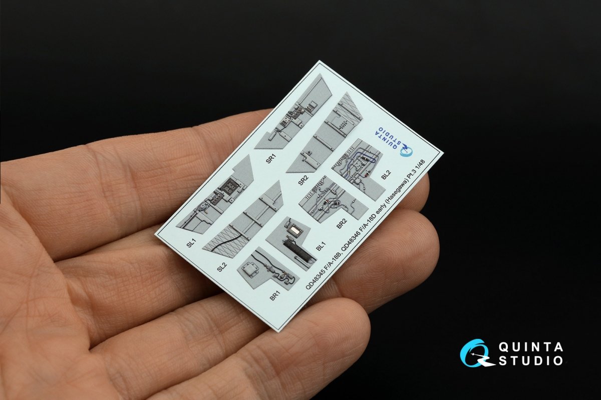 Quinta Studio QD48345 F/A-18B 3D-Printed &amp;amp; coloured Interior on decal paper (Hasegawa) 1/48 – immagine 4