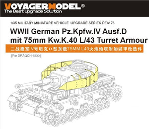 Voyager Model PEA173 WWII German Pz.Kpfw.IV Ausf.D mit 75mm Kw.K.40 L/43 Turret Armour (For DRAGON 6330) 1/35 – zdjęcie 2
