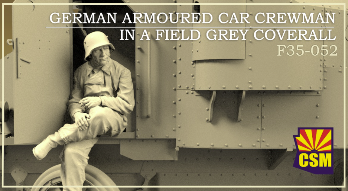 Copper State Models F35-052 German Armoured Car Crewman in a field grey coverall 1/35