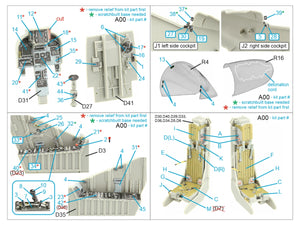 Intérieur imprimé en 3D et coloré sur papier décalcomanie Quinta Studio QD32193 AV-8B Harrier II (première génération) (Trumpeter) 1/32  – image 2