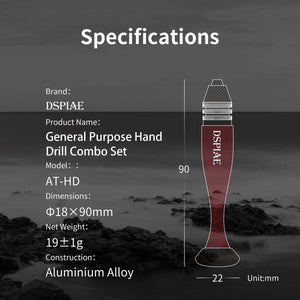 Perceuse manuelle en alliage d&amp;#39;aluminium DSPIAE AT-VHDS 0,3-3,2 mm / avec forets – image 4