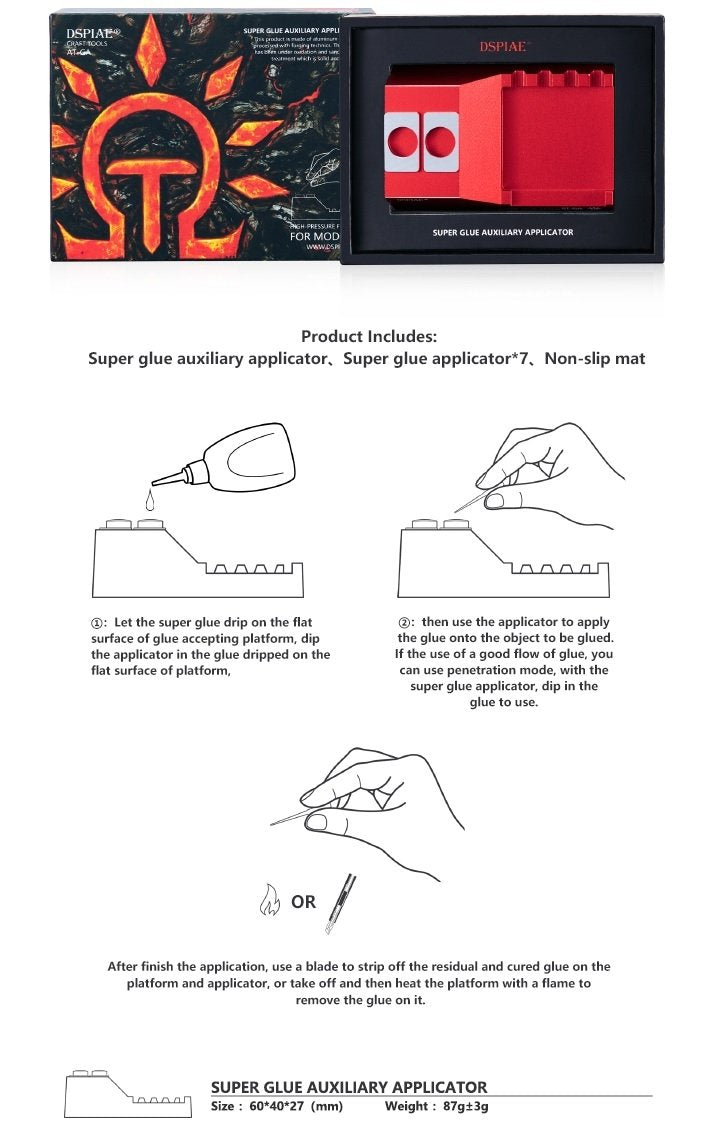 DSPIAE AT-GA Super Glue Auxiliary Applicator / Aplikator do kleju CA – immagine 2