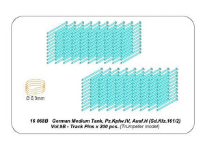 Aber 16068B Panzer IV track link pins x 200 pcs. 1/16 – imagen 9