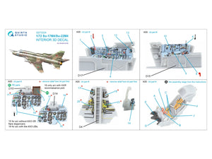Quinta Studio QD72224 Su-17M4/Su-22M4 3D-Printed &amp;amp; coloured Interior on decal paper (Modelsvit) 1/72 – imagen 2