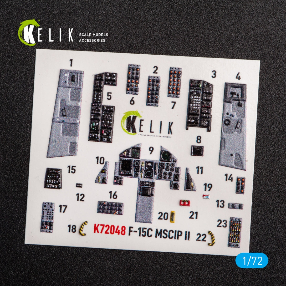 KELIK K72048 F-15C MSIP II EAGLE INTERIEUR 3D AUTOCOLLANTS POUR GWH 1/72 – image 3