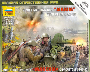 Zvezda 6104 MITRAILLEUSE SOVIÉTIQUE MAXIM AVEC ÉQUIPAGE 1941-43 (1/72)