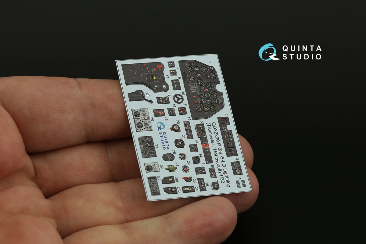 Quinta Studio QD32200 P-38L-5-LO Lightning 3D-Printed &amp;amp; coloured Interior on decal paper (Trumpeter/Hobbycraft) 1/32 – Bild 9