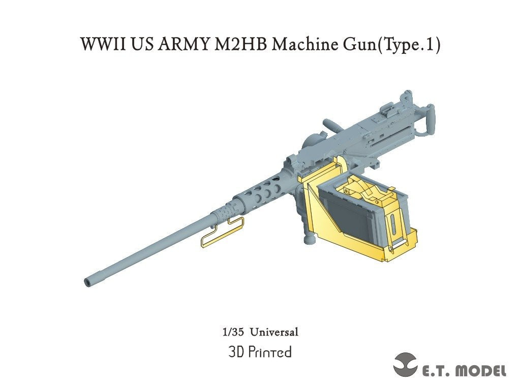 Maquette ET P35-265, mitrailleuse M2HB de l&amp;#39;armée américaine de la Seconde Guerre mondiale, type 1 (impression 3D), échelle 1/35