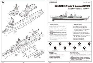 Trumpeter 04547 HMS TYPE 23 Frigate Monmouth (F235) 1/350 – zdjęcie 4