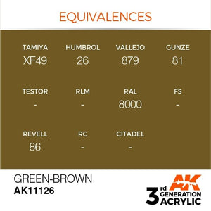 AK Interactive AK11126 GREEN-BROWN – STANDARD 17ml – immagine 3
